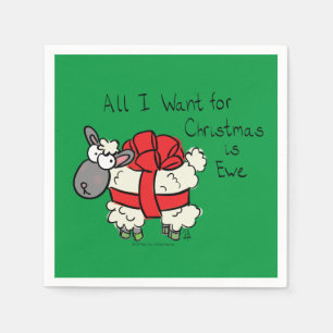Servilleta De Papel Personalizado de ovejas de Navidades curados