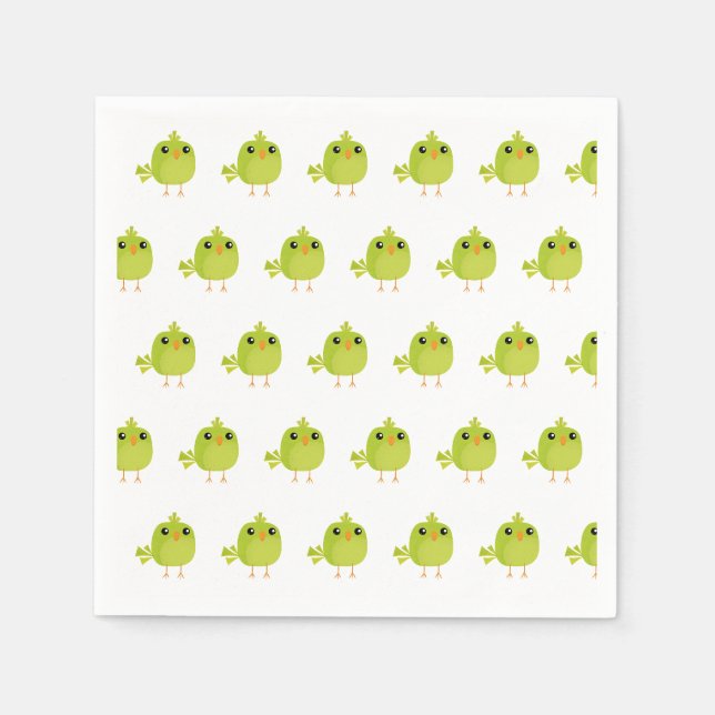 Servilleta De Papel Personalizado de pájaro verde (Anverso)