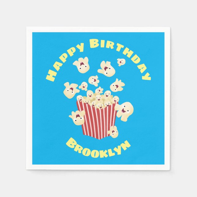 Servilleta De Papel Personalizado de palomitas de palomitas graciosas (Anverso)