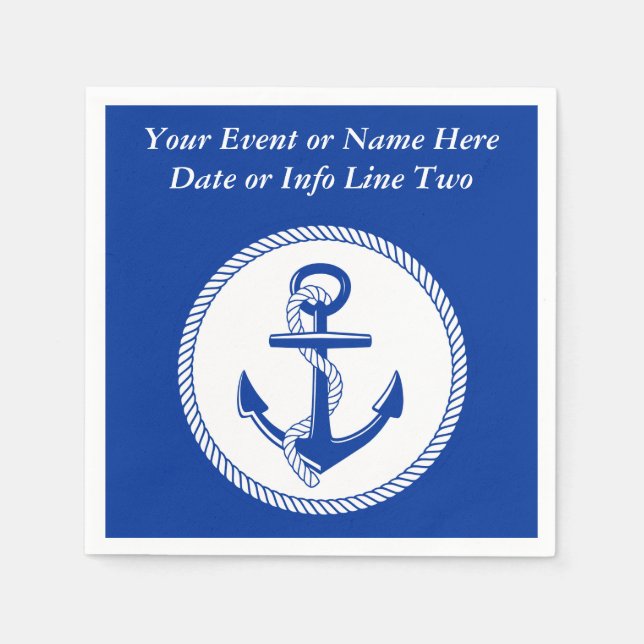 Servilleta De Papel Personalizado de paseos en bote azul de mar Náutic (Anverso)