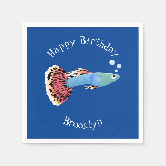 Servilleta De Papel Personalizado de peces tropicales adormilados (Anverso)