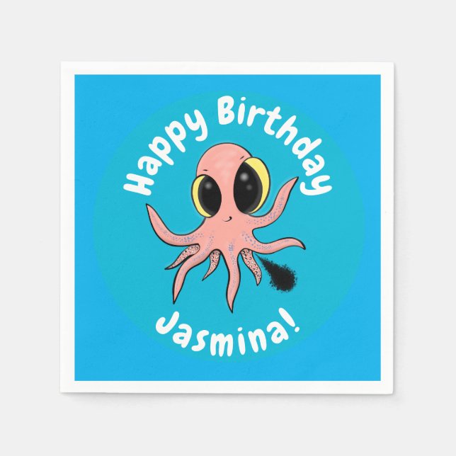 Servilleta De Papel Personalizado de pulpo para bebés, dulce y descara (Anverso)