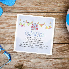 Servilleta De Papel Personalizado de reglas de pool azul de color de a