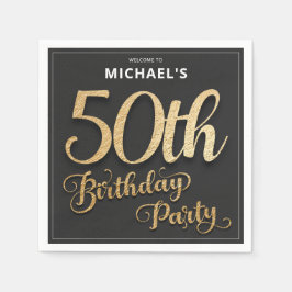 Servilleta De Papel Personalizado de Relieve metalizado Black Gold Fau