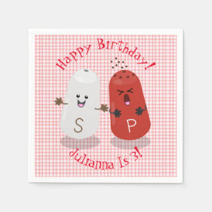 Servilleta De Papel personalizado de sal y pimienta alegre
