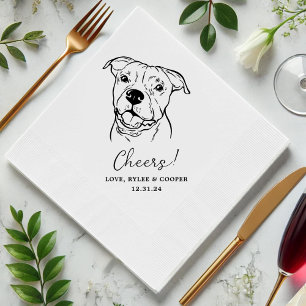 Servilleta De Papel Personalizado de Salud Dos Mascotas Boda de Cockta
