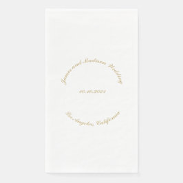 Servilleta De Papel personalizado de script boda nombres de texto curv