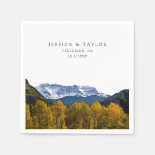 Servilleta De Papel Personalizado de Telluride Boda Foto Cocktail Napk