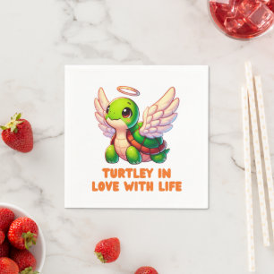 Servilleta De Papel Personalizado de tortuga Cute Angel Wings Halo