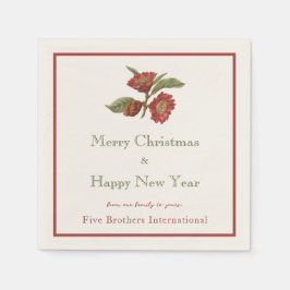 Servilleta De Papel Personalizado de vacaciones de color rojo vintage