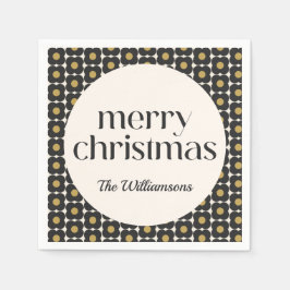 Servilleta De Papel Personalizado de vacaciones de Navidades de oro ne