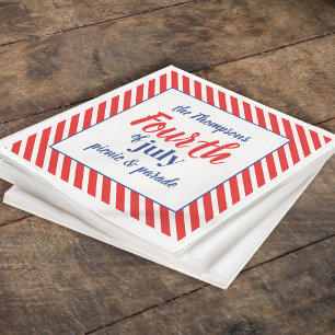 Servilleta De Papel Personalizado de verano de Cute Cuarto de Julio