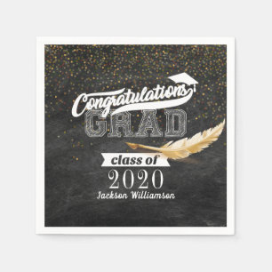 Servilleta De Papel Personalizado del campeonato de graduación Retro C