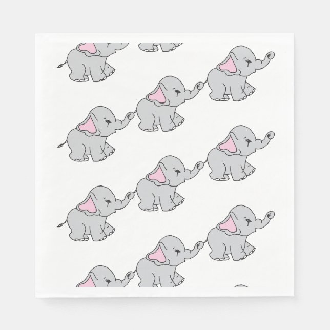 Servilleta De Papel Personalizado del Elefante del Patrón de Elefantes (Anverso)