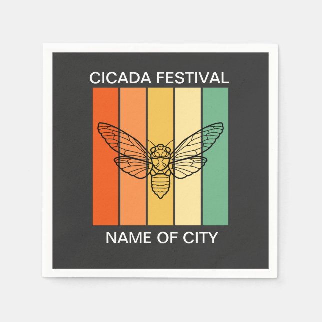 Servilleta De Papel Personalizado del Festival Cicada 2024 (Anverso)