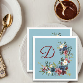 Servilleta De Papel Personalizado del Monograma de Acción de Gracias d