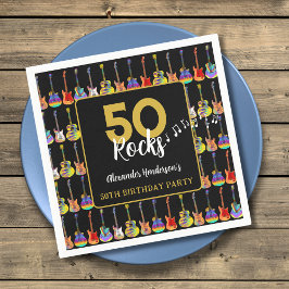 Servilleta De Papel Personalizado del partido de cumpleaños 50 Rock an