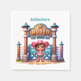 Servilleta De Papel Personalizado del primer rodeo de cumpleaños de Co