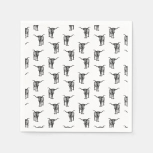 Servilleta De Papel PERSONALIZADO del toro longhorn del oeste de Texas