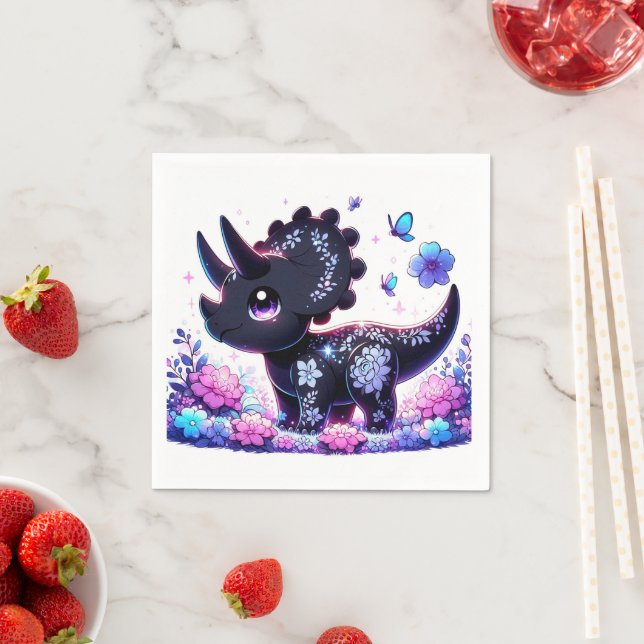 Servilleta De Papel Personalizado divertida Dinosaur Baby Shower (In situ)