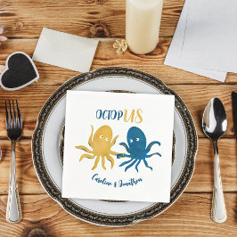 Servilleta De Papel Personalizado divertida marina y Boda del pulpo oc