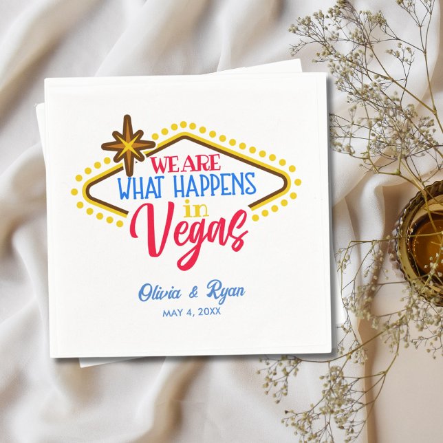 Servilleta De Papel Personalizado divertido Boda de Rótulo Las Vegas (Fun Custom Las Vegas Sign Wedding Napkins)