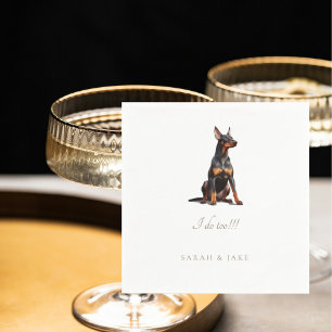 Servilleta De Papel Personalizado Doberman Pinscher Mascota Boda Napki