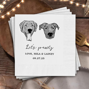 Servilleta De Papel Personalizado Dos Mascotas Boda de Cocktail Napkin