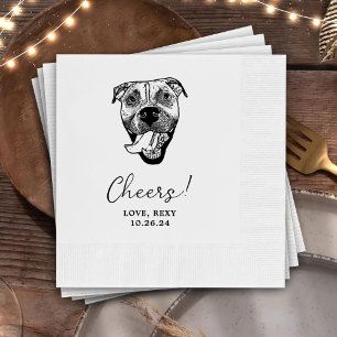Servilleta De Papel Personalizado Dos Mascotas Boda de Cocktail Napkin