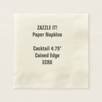 Servilleta De Papel Personalizado ECRU Cocktail Paper Napkins Blank