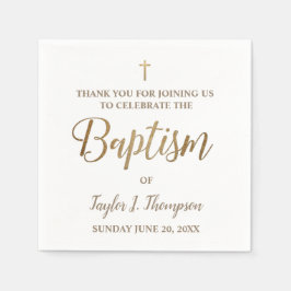 Servilleta De Papel Personalizado El oro moderno y el bautismo blanco