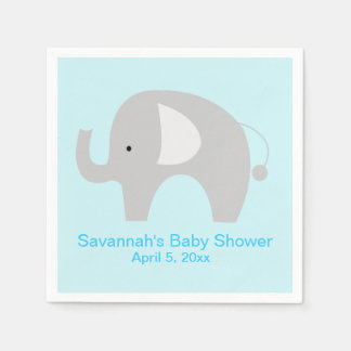 Servilleta De Papel Personalizado elefante gris Fiesta Napkin (azul)