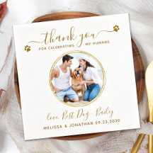 Personalizado Elegant Gold Gracias Mascota Boda