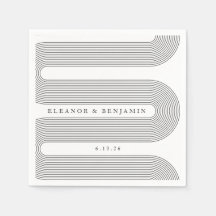 Personalizado Elegante Líneas de Arco Blanco Boda 