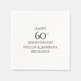 Servilleta De Papel Personalizado Elegante simple Fiesta de 60 años
