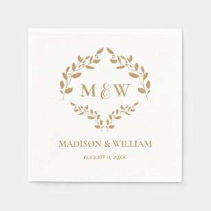 Servilleta De Papel Personalizado Escudo elegante Boda Monograma