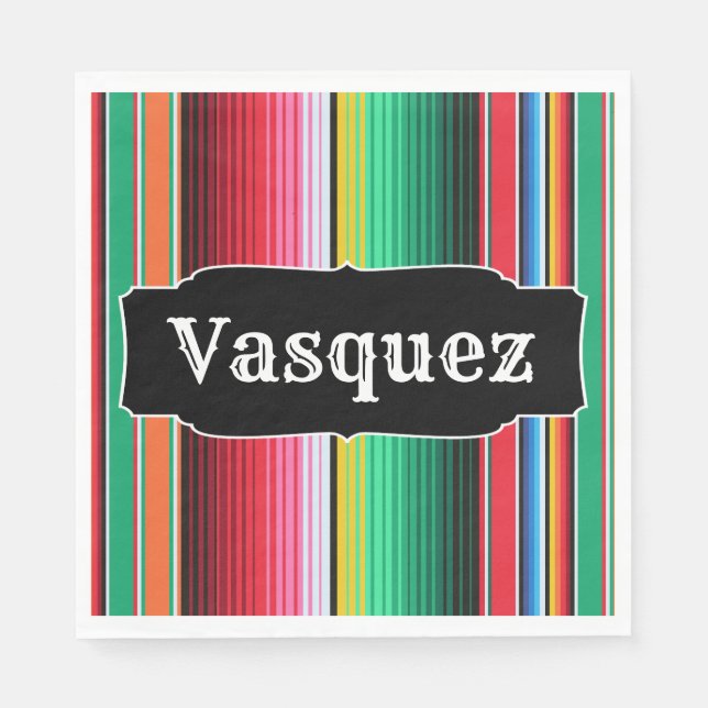 Servilleta De Papel Personalizado español Serape Mexicano Personalizad (Anverso)