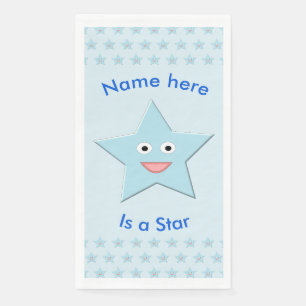 Servilleta De Papel Personalizado estrella de la celebración azul bril