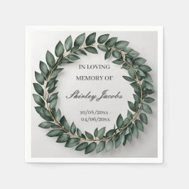 Servilleta De Papel Personalizado Eucalyptus Funeral Wreath Elegant Me