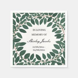 Servilleta De Papel Personalizado Eucalyptus Funeral Wreath Elegant Me
