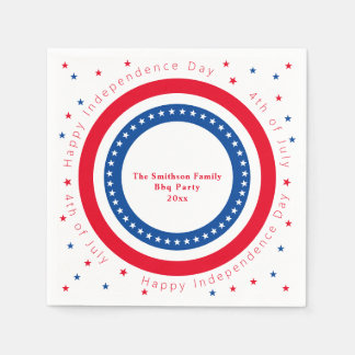 Servilleta De Papel Personalizado Feliz Día de la Independencia Estrel