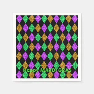 Servilleta De Papel Personalizado Feliz MARDI GRAS Diamantes Papel des
