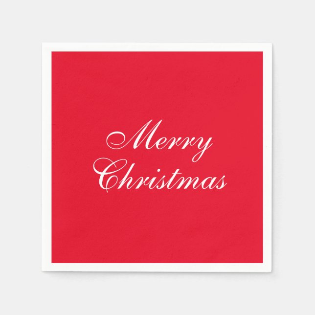 Servilleta De Papel Personalizado Feliz Navidad Añade tu texto elegant (Anverso)