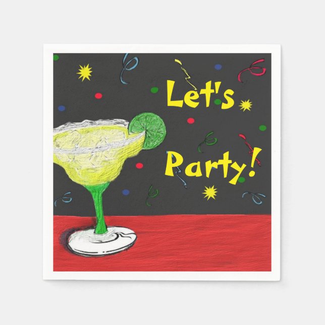 Servilleta De Papel Personalizado Festive Margarita (Anverso)