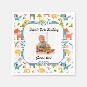 Servilleta De Papel Personalizado Fiesta de animales de Woodland