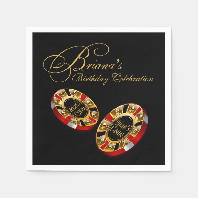 Servilleta De Papel PERSONALIZADO Fiesta de estilo Casino PREGUNTARME  (Anverso)