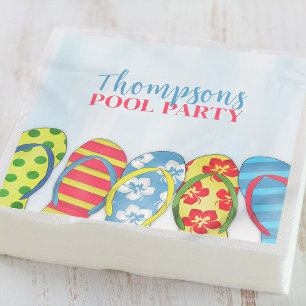 Servilleta De Papel Personalizado Fiesta de fondo acuático de verano