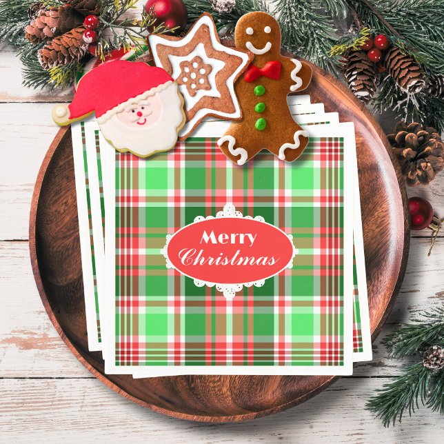 Servilleta De Papel Personalizado Fiesta de Navidades blancos verdes r (Subido por el creador)