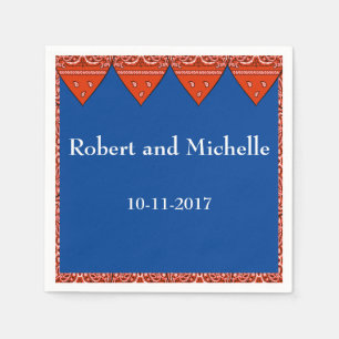 Servilleta De Papel Personalizado Fiesta Napkin Banda Roja Imprimir