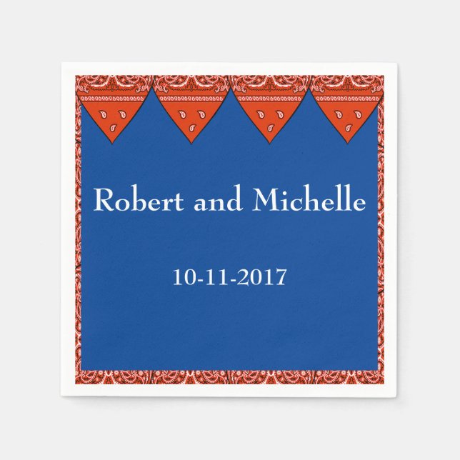 Servilleta De Papel Personalizado Fiesta Napkin Banda Roja Imprimir (Anverso)